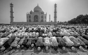 Happy Mukherjee - Eid At Tajmahal - Finalist in the Black and White Photo Awards 2024