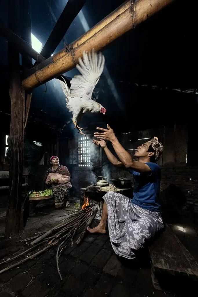 Chromatic Photo Awards 2024, People 1st Place winner - Partha Roy, Singapore - Chicken in the Kitchen