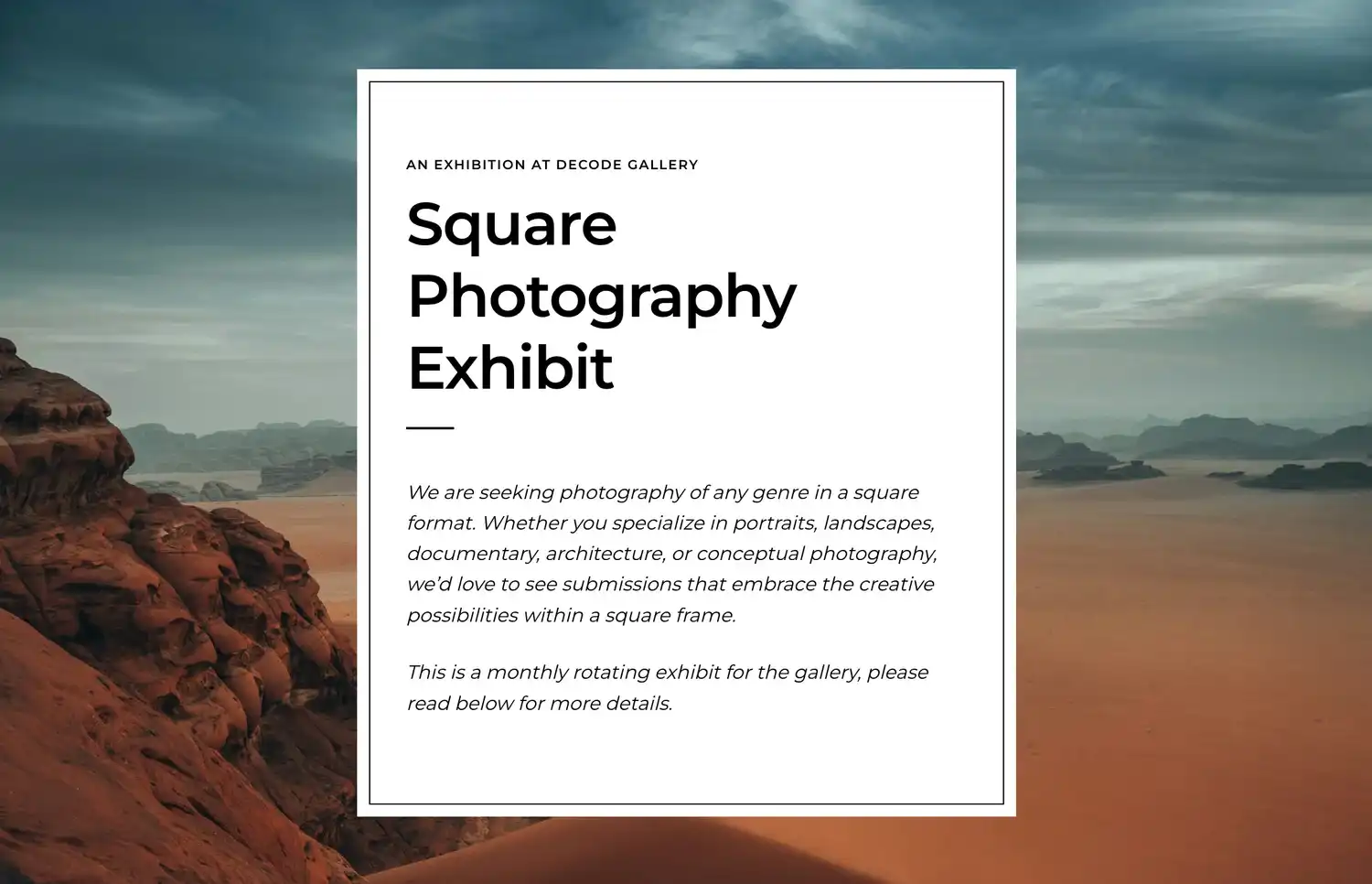 Square Photography Exhibit by Decode Gallery 2 - Deartline Square Photography Exhibit by Decode Gallery