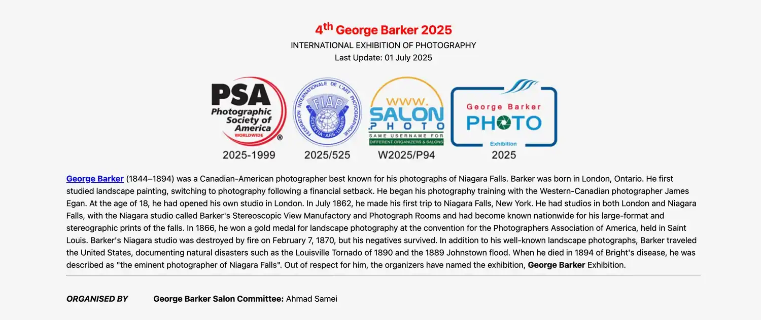4th George Barker 2025 International Exhibition of Photography 2 - Deartline 4th George Barker 2025 International Exhibition of Photography